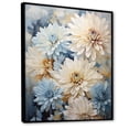 thumbnail image 2 of Designart "Blooming Mums In Muted Blue And Beige Minimalism I" Mums Floater Framed Canvas Prints, 2 of 5
