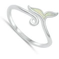 thumbnail image 4 of CHOOSE YOUR COLOR Whale Tail White Simulated Opal Ring .925 Sterling Silver Band CZ Female Size 8, 4 of 4
