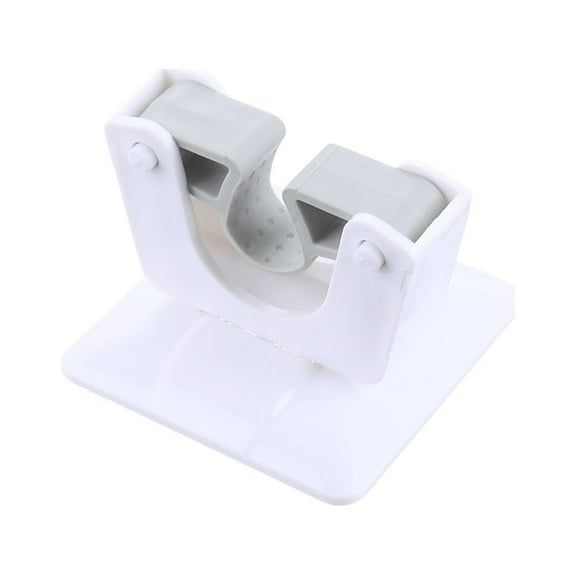 Kuyiluo mop holder 2 Pcs Mop and Broom Holders Wall Mounted Mop Broom Organizers Self Adhesive Bathroom Kitchen Racks (White)