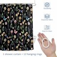 thumbnail image 4 of Spring Flowers Shower Curtain for Bathroom, Watercolor Pink White Floral Leaf Butterfly Dragonfly Black Waterproof Cloth Fabric Bathroom Accessories Set with 12 Rust Proof Plastic Hooks, 66"x72", 4 of 9