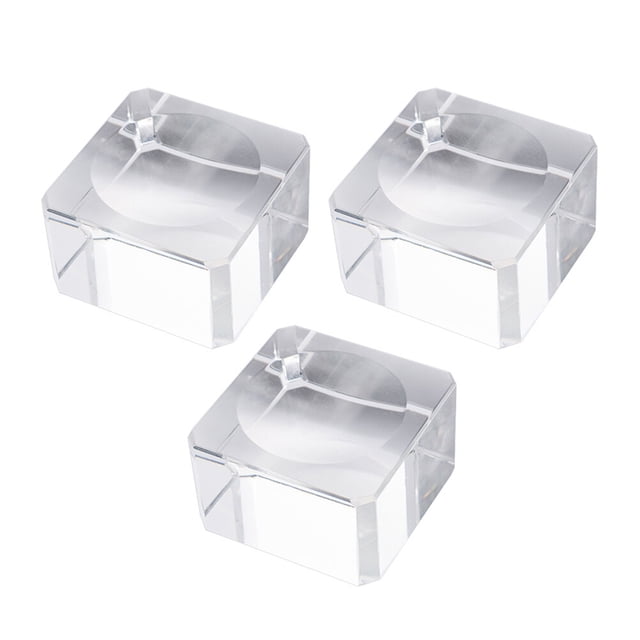 Shisuyan 3PCS Crystal Ball Display Stand Clear Round Ball Storage Holder Crystal Ball Base Stand with Camber Concave Elegant Crystal Ball Rack for Home Office