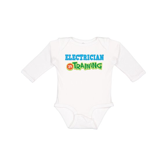 Inktastic Electrician in Training Boys or Girls Long Sleeve Baby Bodysuit