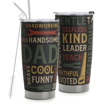 Gifts For Dad - Best Dad Ever Gifts - Dad Gifts From Daughter Son - Fathers Day Presents From Daughter Son Wife - Birthday Christmas Gifts For Dad - Stainless Steel Tumbler with Lid and Straws 20oz