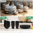 thumbnail image 6 of Unbreakable Dinnerware Sets, Rock Texture Bowls Sets for 18PCS, Microwave & Dishwasher Safe, Eco-Friendly, Perfect for Dinners, Buffets, and Events- Black, 6 of 7