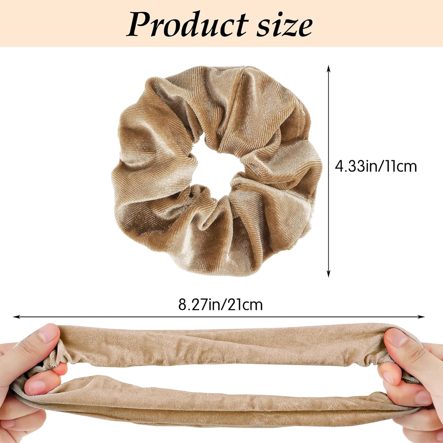 8Pcs Velvet Hair Scrunchies - Elastic Thick Bands in 8 Solid Colors for Women and Girls