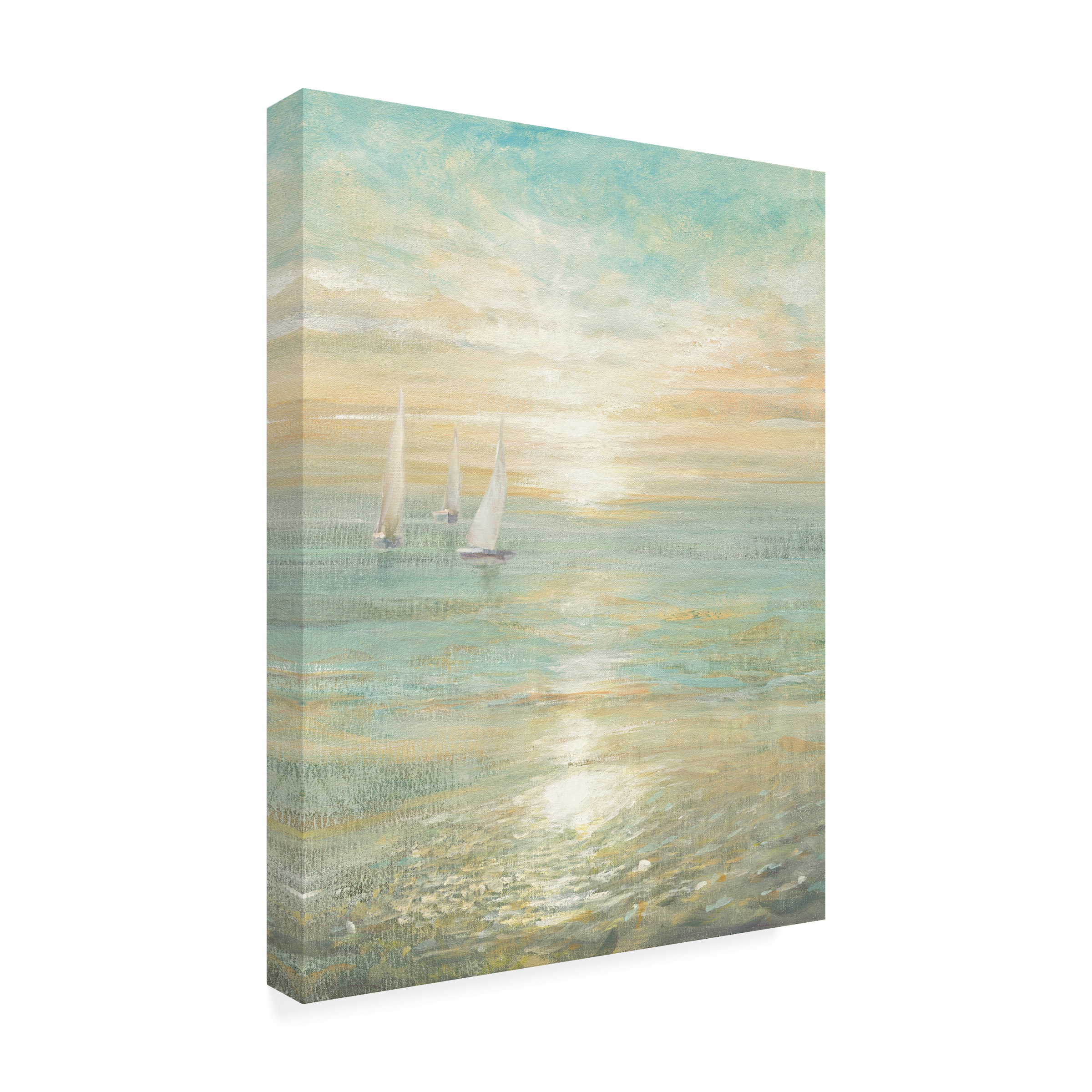 Trademark Fine Art 'Sunrise Sailboats I' Canvas Art by Danhui Nai