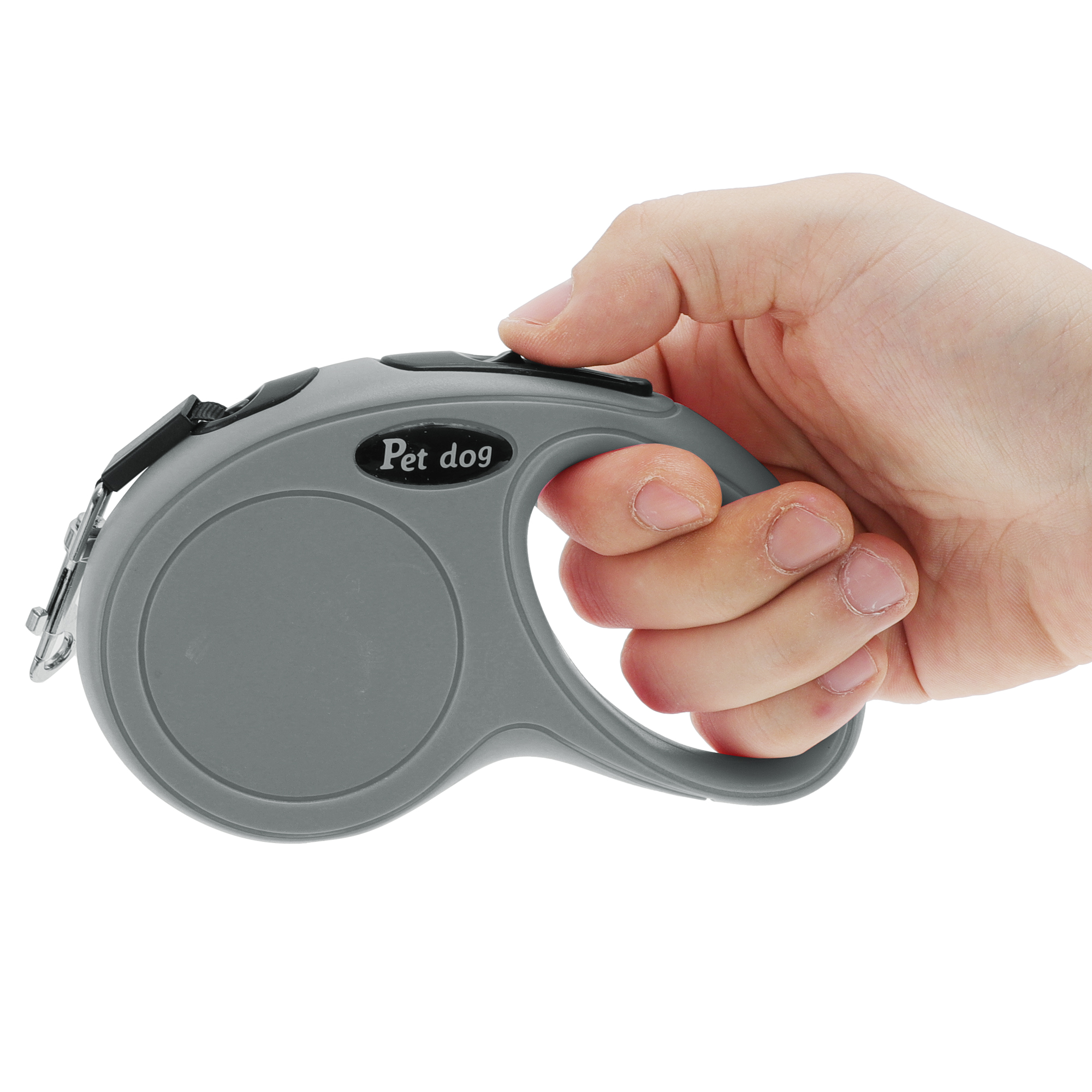 Unique Bargains Retractable Pet Leash Classic Dog Leash Soft Handle Gray 118.11"