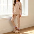 thumbnail image 4 of Spazoro Kids Girls Boys 2PC Outfit Sets, Loungewear Long Sleeves Soft & Comfy Solid Color Casual Shirt and Jogger Pants Sets for Fall Winter Pink Size 10-11, 4 of 8