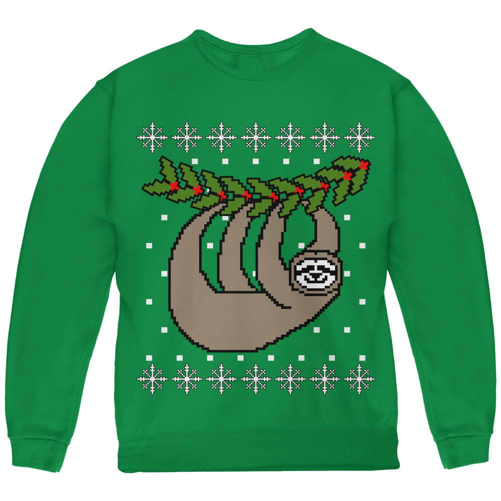 Old Glory Big Hanging Sloth Ugly Christmas Sweater Youth Sweatshirt 