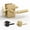 Satin Brass, variant on Mega Handles Ellis Privacy Door Handle - 1 Pack, Heavy Duty Bed & Bath Door Handles with Privacy Door Lock - Satin Brass