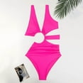 Tankini Swimsuits for Women 2024 Summer Fashion Solid Color Cut Out One Piece Bikini Trendy Set