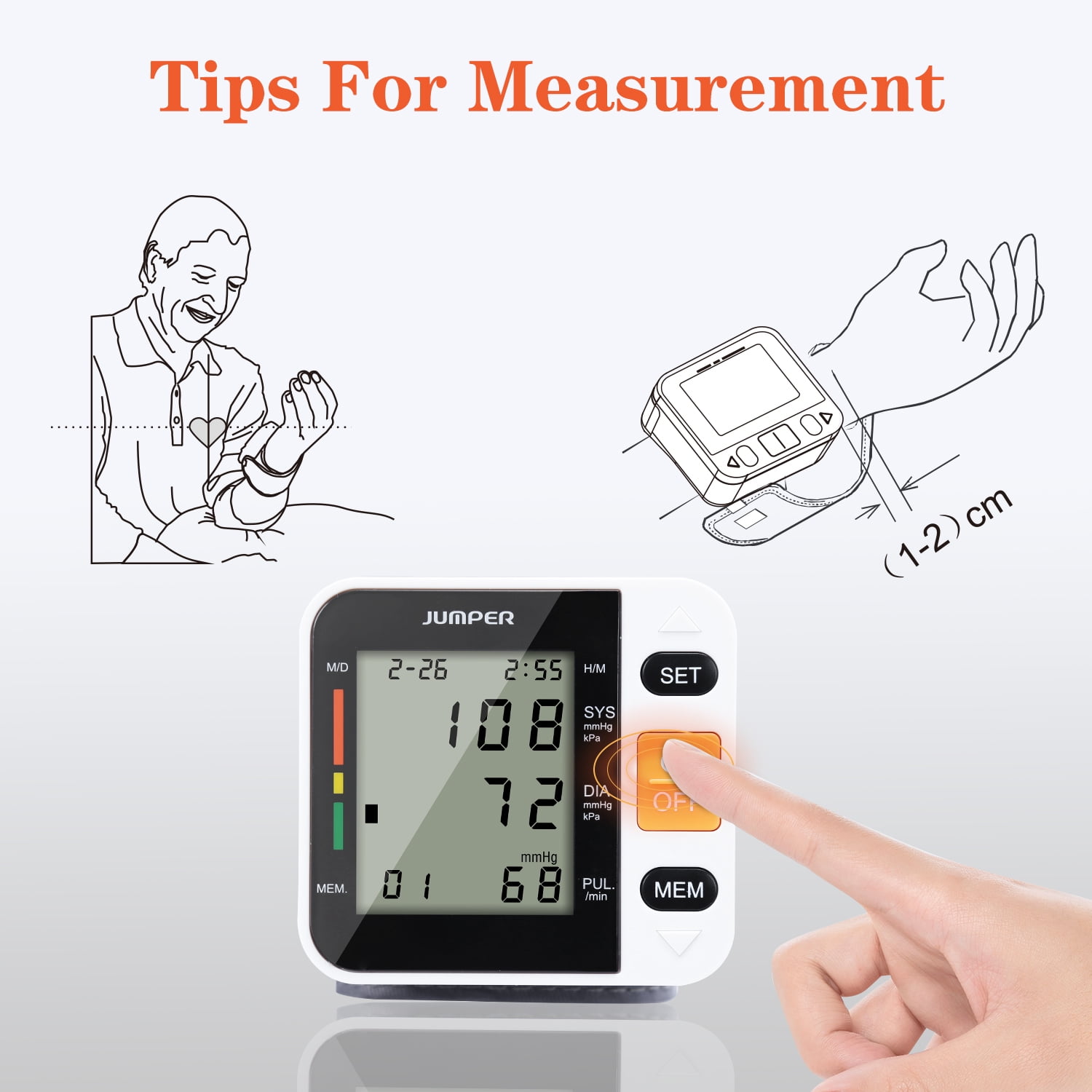 JUMPER Blood Pressure Monitor Automatic Blood Pressure Cuff for