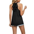 thumbnail image 5 of BadPiggies Women's Sleeveless Tie Halter Neck Summer Tops Loose Casual Tank Top Blouse Shirts (S, Black), 5 of 5