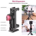 thumbnail image 3 of Metal Phone Tripod Mount 3 Cold Shoes & Arca Port, 360° Smartphone Tripod Adapter for iPhone Samsung Cell Phone Stand Holder for Desktop Tripod Video Live Streaming Vlogging Rig, 3 of 5