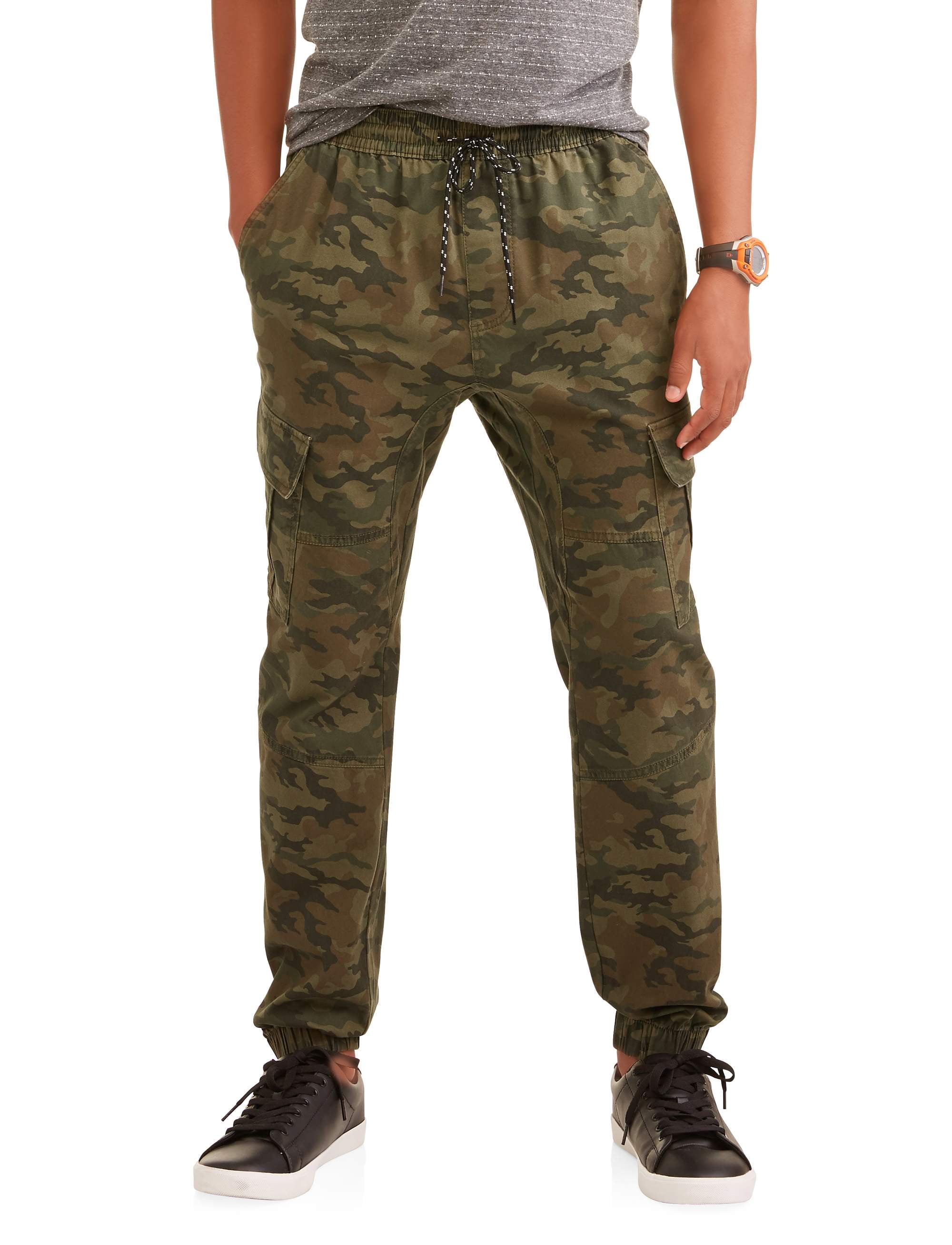 ZXFHZS Mens Multi-Pockets Jogger Outdoor Elastic Waistband Military Camo Pants