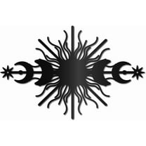 Sun and Moon Metal Wall Art Moon Phase Wall Decor Black Hollow Sculpture Hanging Decor Rustic Wall Sign Decoration