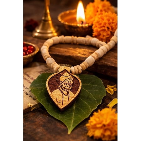 Shri Hanuman Tulsi (basil) mala,Spritual Pendant Necklace for Women and Men