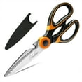thumbnail image 1 of Acelone Kitchen Shears,Premium Heavy Duty Shears Ultra Sharp Stainless Steel Multi-function Kitchen Scissors for Chicken/Poultry/Fish/Meat/Vegetables/Herbs/BBQ… (Orange black), 1 of 6