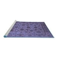 thumbnail image 2 of Ahgly Company Machine Washable Indoor Square Oriental Blue Industrial Area Rugs, 3' Square, 2 of 4