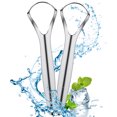 thumbnail image 3 of JTWEEN 2 Pack Tongue Scraper Stainless Steel Tongue Cleaners Wide-Head Tongue Cleaner Tool Reduce Bad Breath Tongue Scrapers for Oral Hygiene and Fresh Breath, 3 of 10