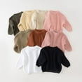 thumbnail image 5 of KAUOD Toddler Knit Pullover Sweater Ribbed Crochet Stretchy Crew Neck Sweatshirt Clothes Baby Boys Plain Warm Sweater, 5 of 6