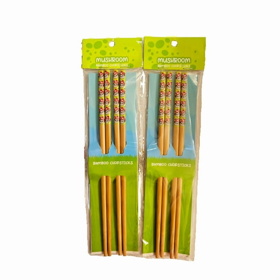 Mushroom Bamboo Chopsticks (Set of 4)