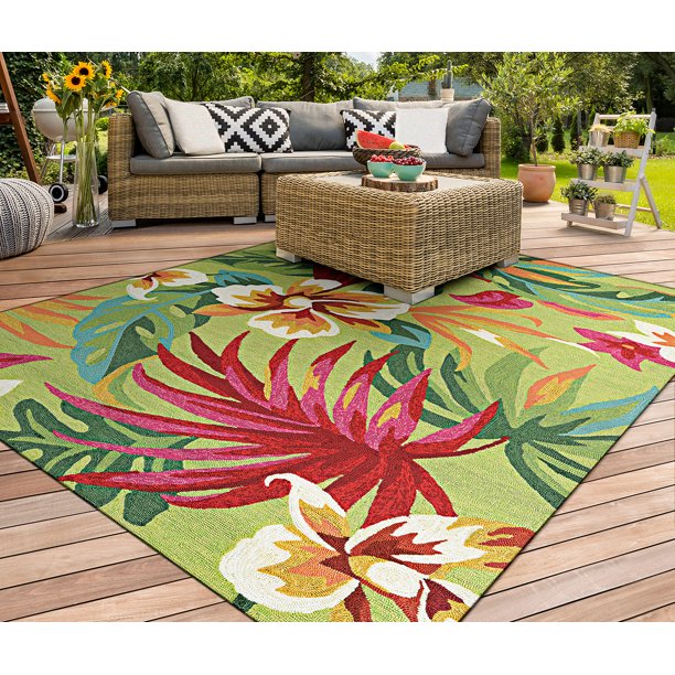 Couristan Covington Painted Fern/FernRed Rug