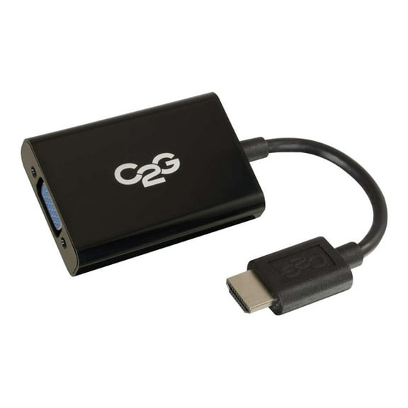 C2G HDMI to VGA Adapter Converter Dongle with Stereo Audio M/F - Black