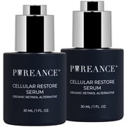 Organic Retinol Bakuchiol Serum for Face with Jojoba Oil, Sea Buckthorn, Anti Aging Collagen Booster Serum, Reduces Fine Lines & Wrinkles, by PUREANCE, 2 Bottles