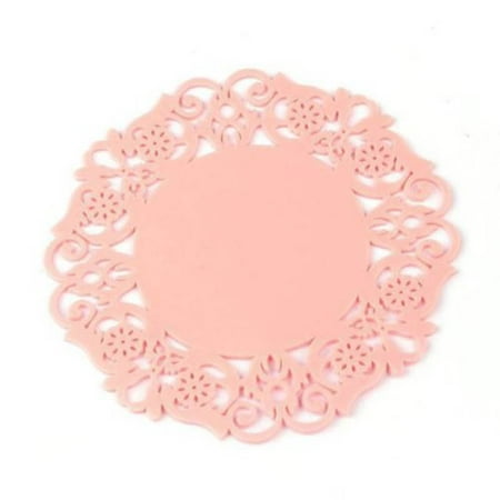 

Alexsix Hollow Lace Flower Design Round Silicone Table Cups Coaster Heat Resistant Pads