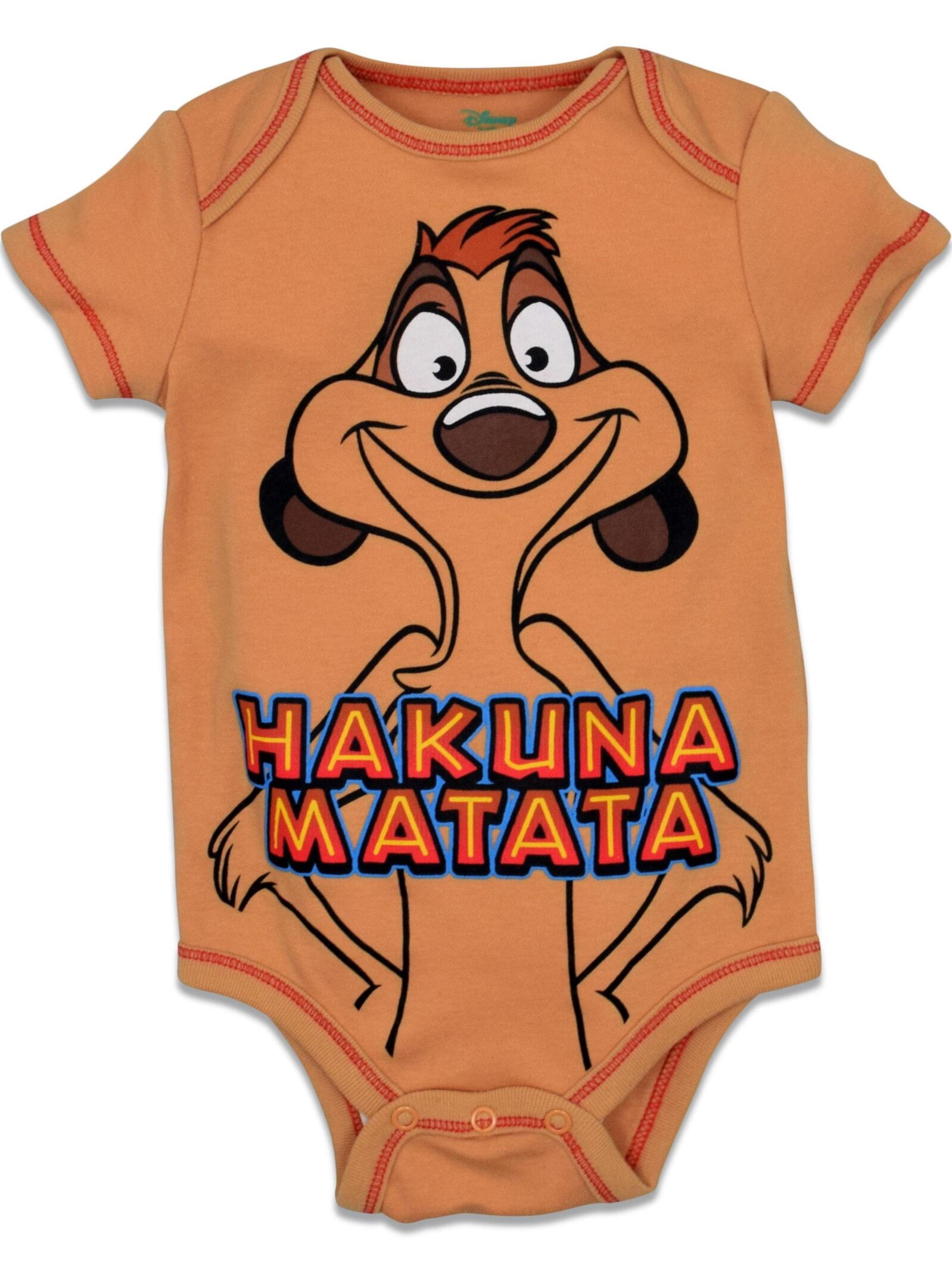 Disney Lion King Baby Boy or Girl 5-Pack One Piece Bodysuits Tan Yellow Red Multi