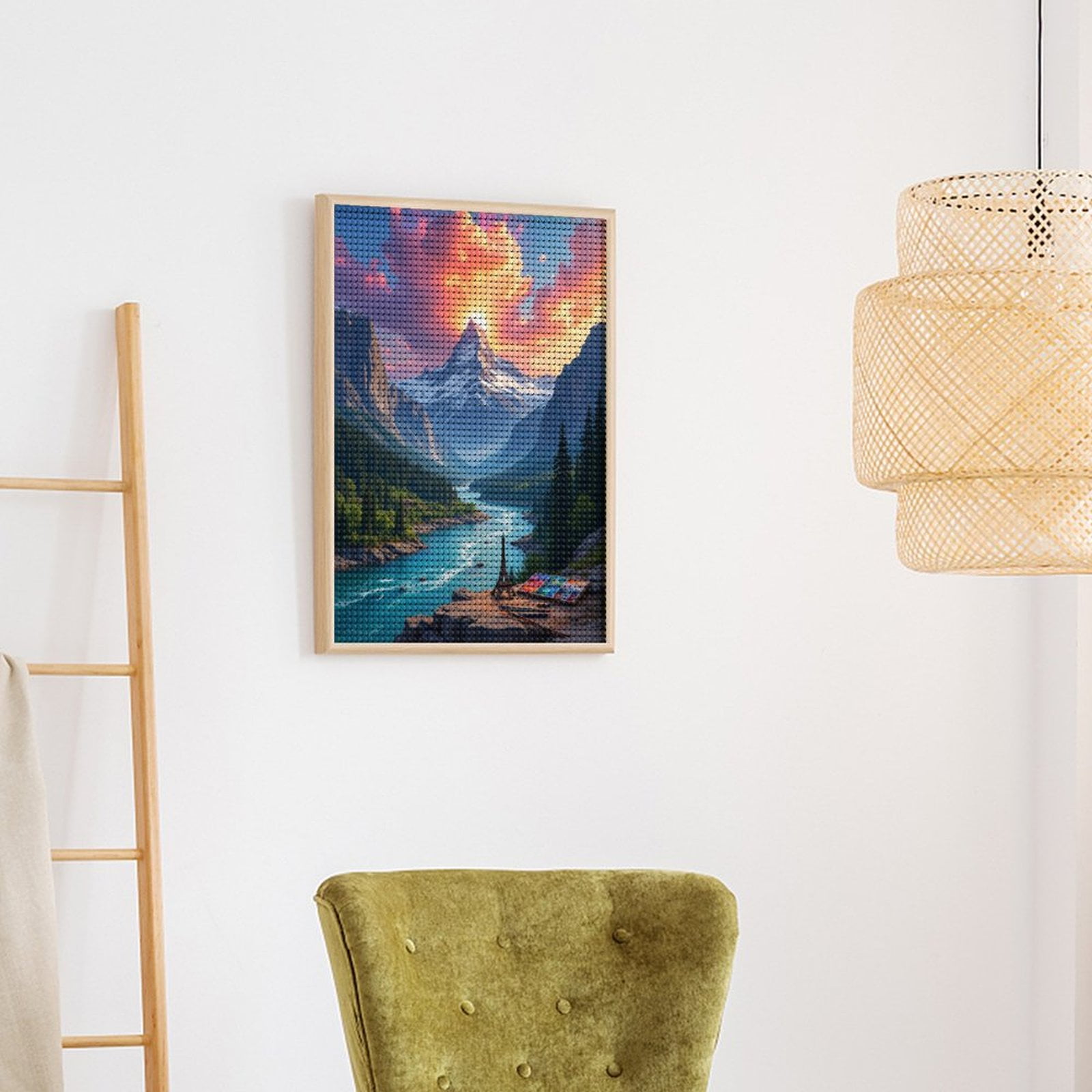 Diamond Art Kits for Adults - Mountain Sunrise Artistic Canvas 5d Diamond Painting for Adults, Diamond Art for Adults Beginners, Frameless Diamond Painting Kits for Adults for Home Wall Decor