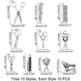 thumbnail image 2 of 100pcs Hairdresser Charms 10 Style Hair Stylist Charms Scissor Comb Hairdressing Tools Charm for Necklace Bracelet Keychain Making, 2 of 7