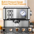 thumbnail image 4 of TENGDA 20 Bar Professional Espresso Machine with Milk Frother Single & Double Shot ESE Pod Compatible Pressure Display Removable Water Tank for Cappuccino Latte & Macchiato – Home Barista Edition, 4 of 10