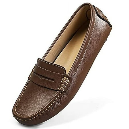 Artisure Women s Classic Handsewn Coffee Bean Genuine Leather Penny Loafers Driving Moccasins Casual Boat Shoes Slip On Fashion Office Comfort Flats 10 M US SKS-1221KF100