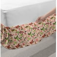 thumbnail image 2 of Nature Bed Skirt, Butterflies Flowers Shamrocks Vibrant Botanical Inspirational Print, Elastic Bedskirt Dust Ruffle Wrap Around for Bedding Decor, 4 Sizes, Lime Green Pale Pink, by Ambesonne, 2 of 2