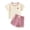 Pink, variant on Toddler Kid's 2 Piece Outfit Suits Pineapple Print Crew Neck Top Elastic Waist Shorts Casual