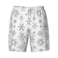 thumbnail image 4 of Lsque Mens Swim Trunks Snowflake Minimalist Pattern - Bathing Suit Compression Liner - Beach Swim Shorts Swimwear - (S-3XL) - Stretch Quick Dry -X-Large, 4 of 9