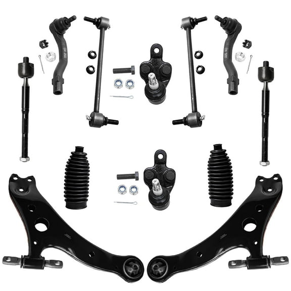 Detroit Axle - Front Lower Control Arms Ball Joints Sway Bars Tie Rods w/Boots Replacement for 2001 2002 2003 Toyota Highlander