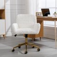 thumbnail image 2 of Triple Tree Height Adjustment and Has Wheels Office Desk Chair, White, 2 of 9
