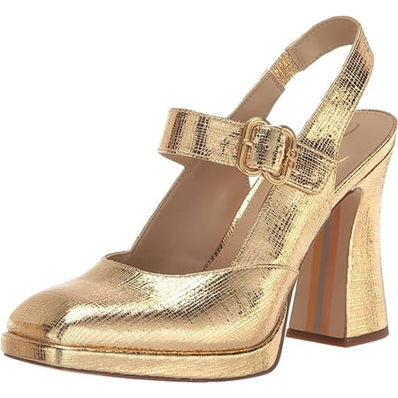Sam Edelman Jildie Amber Gold Mary Jane Platform Slingback Dress Pumps Sandals (Amber Gold, 5)