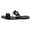 Black, variant on Anuirheih Fashion Casual Large Size Flat Bottom One-Line Flower Rhinestone Decoration Women's Slippers Sandals Women (Black)