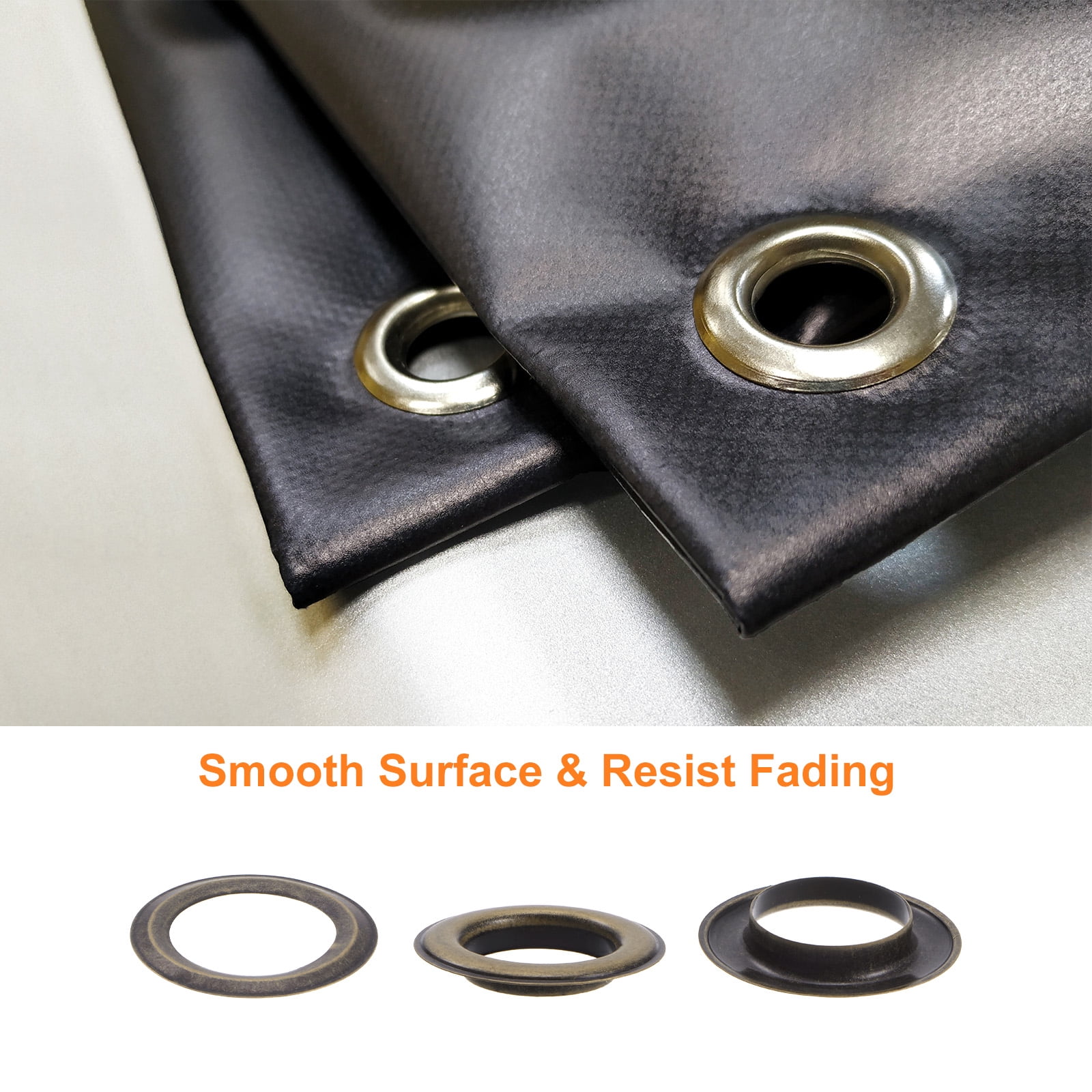 Uxcell 100pcs Grommet Tool Kit 20mm Grommet Eyelet Set with Hole Hollow Punch, Grommet Setter Tools, Bronze