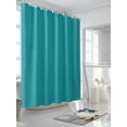 thumbnail image 5 of Teal Waterproof Fabric Shower Curtain, Turquoise Pure Teal Shower Curtain for Bathroom Curtains Bathtubs Hotel Washable Shower Curtains with 12 Hooks Stall 48x72in, 5 of 6