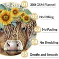 thumbnail image 4 of Highland Cow Blanket 40"x50" Yellow Sunflower Cow Throw Blanket Lightweight Cozy Flannel Animal Throw Blanket Bed Couch Sofa Decor Gift for Girl and Women, 4 of 6