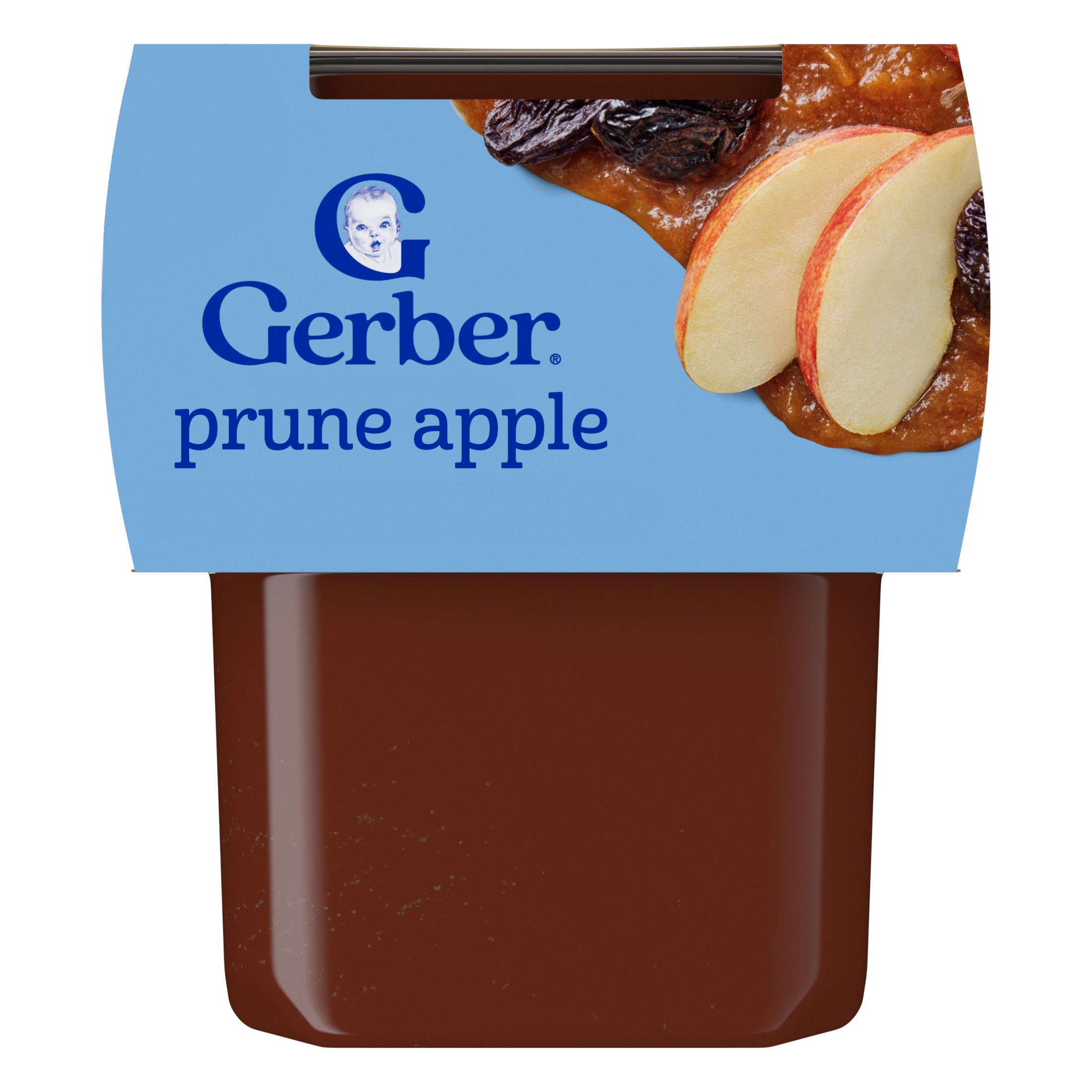 (paquete de 4) Comida para bebé Gerber 2nd Foods Natural WonderFoods, ciruela y manzana, tazas de 4 oz (paquete de 2) 2