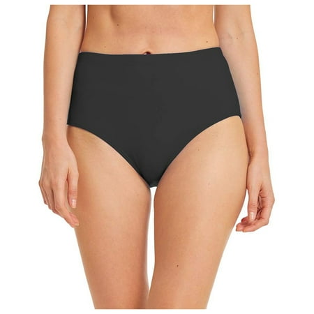 Hessimy Womens High Cut High Waisted Bikini Bottoms Tummy Control Bathing Suit Bottoms Swim Bottom Swimsuit Bottom(Black S)