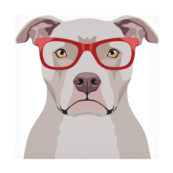 Furbaby Affiliates 'Pitbull Wearing Hipster Glasses' Canvas Art