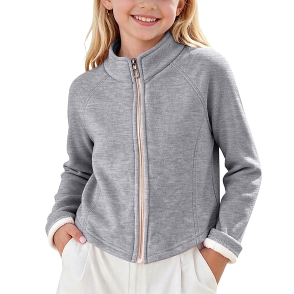 Enjoytime Boys Girls Jacket Long Sleeve Full Zip Up Toddler Coats Fall Winter Comfy Solid Casual Outwear