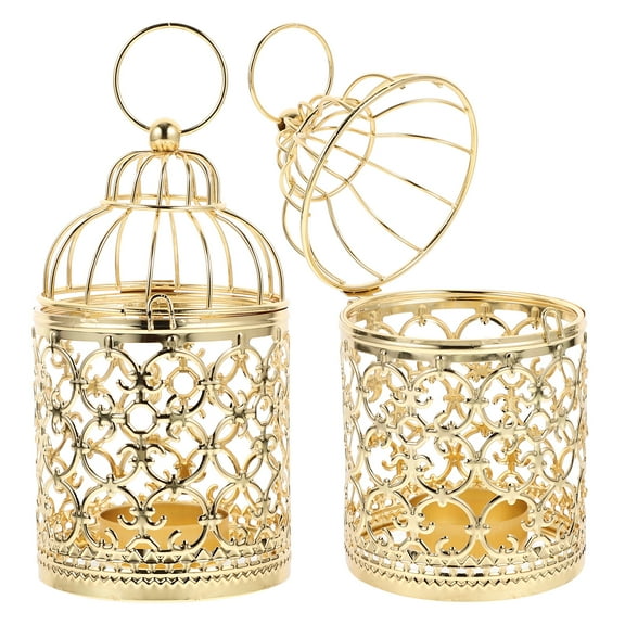 FRCOLOR  2 Pcs Bird Cage Decor Lantern Sturdy Candle Holder Exquisite